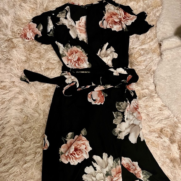 Dynamite Floral Wrap Dress - Picture 1 of 6